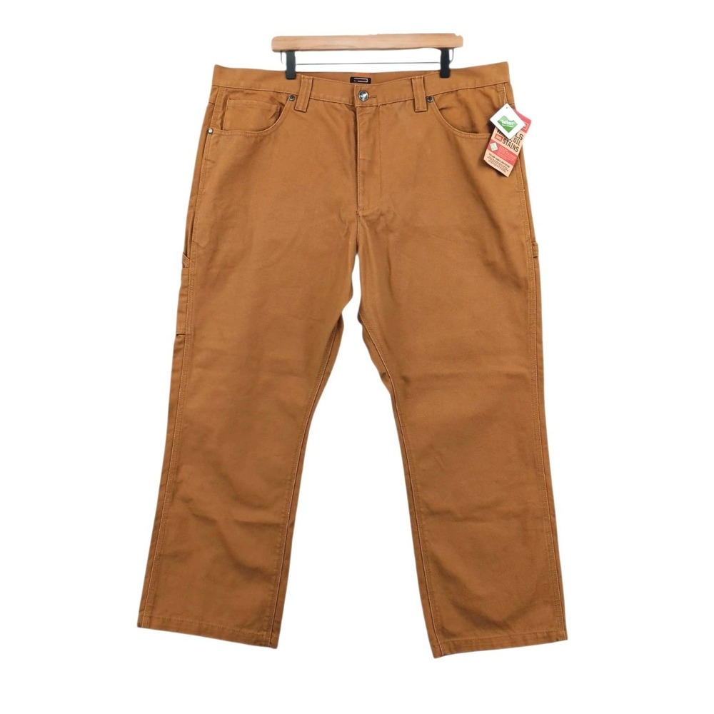 Craftsman Carpenter Pants Mens 42x29 (Tag 42x30) Brown Canvas Workwear DIY NEW